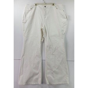 Eloquii Jeans Women's 24 Denim White Pants Pockets Boot Flare Leg